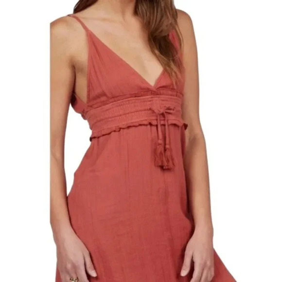 Roxy Simple Blossom Dress NWT Burnt  Red Size Large - Picture 3 of 10